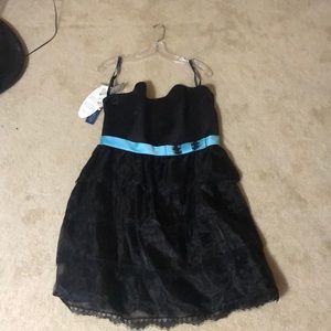 Black dress with blue detail